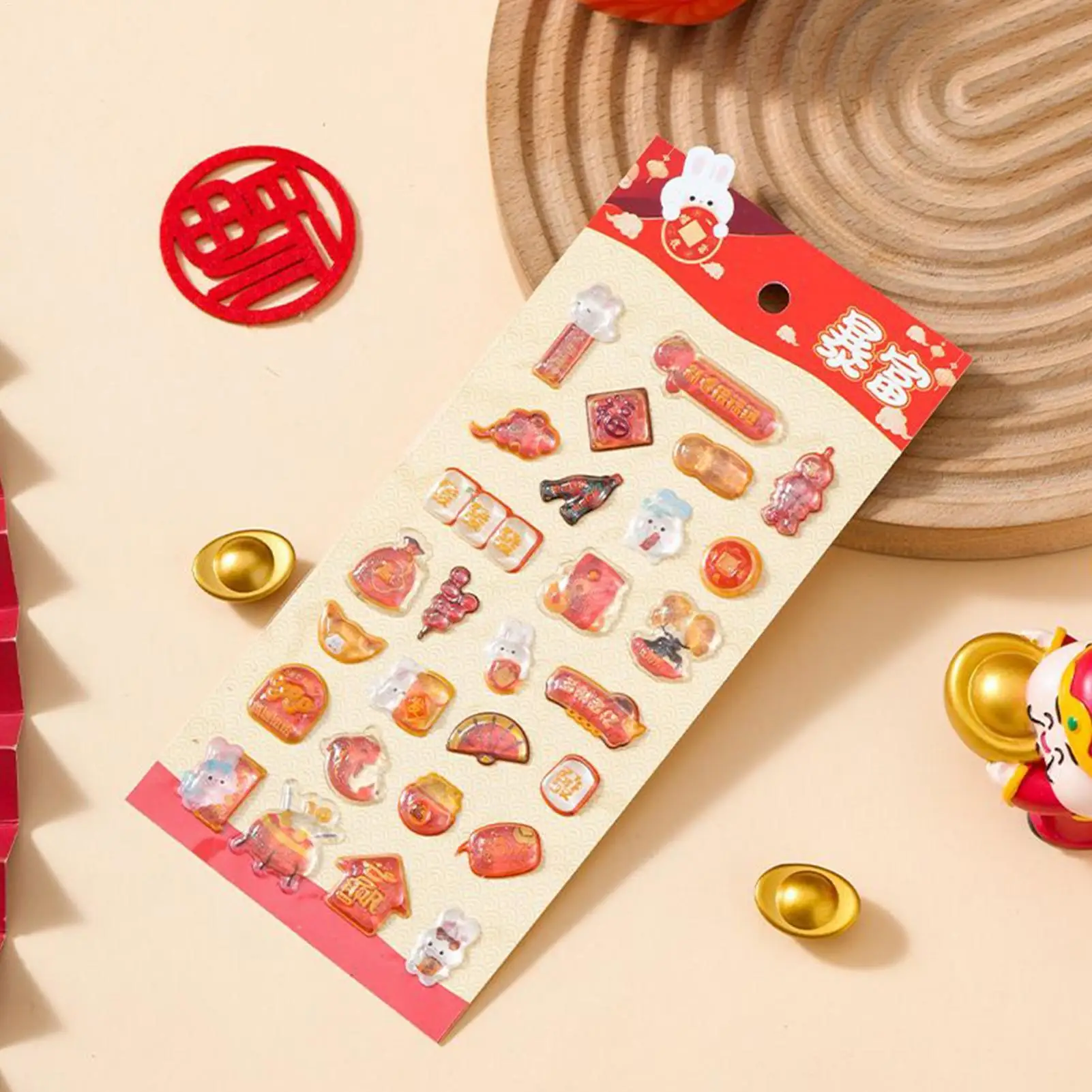

3D наклейки для скрапбукинга, китайские новогодние сувениры для вечеринок, 4 шт., декоративные наклейки для взрослых, подростков, детей, журналы, планировщики