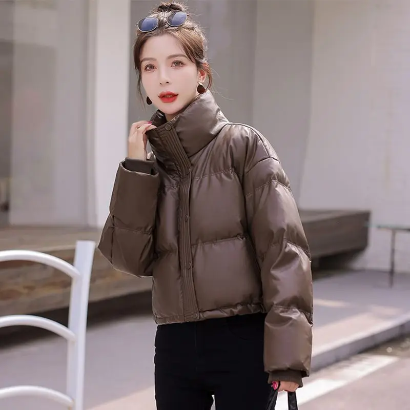 

Пуховик женское зимнее пальто новая мода теплое толстое короткое свободное хлопковое стеганое пальто с меховым воротником женская одежда