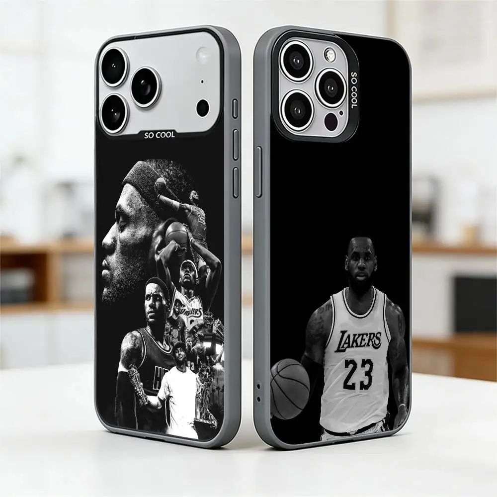 LeBron J-James Famous Basketball  Phone Case For iPhone 17,16,15,14,13,12,11 Plus,Pro Max,XS,Colored Silver Plated Inside Cover