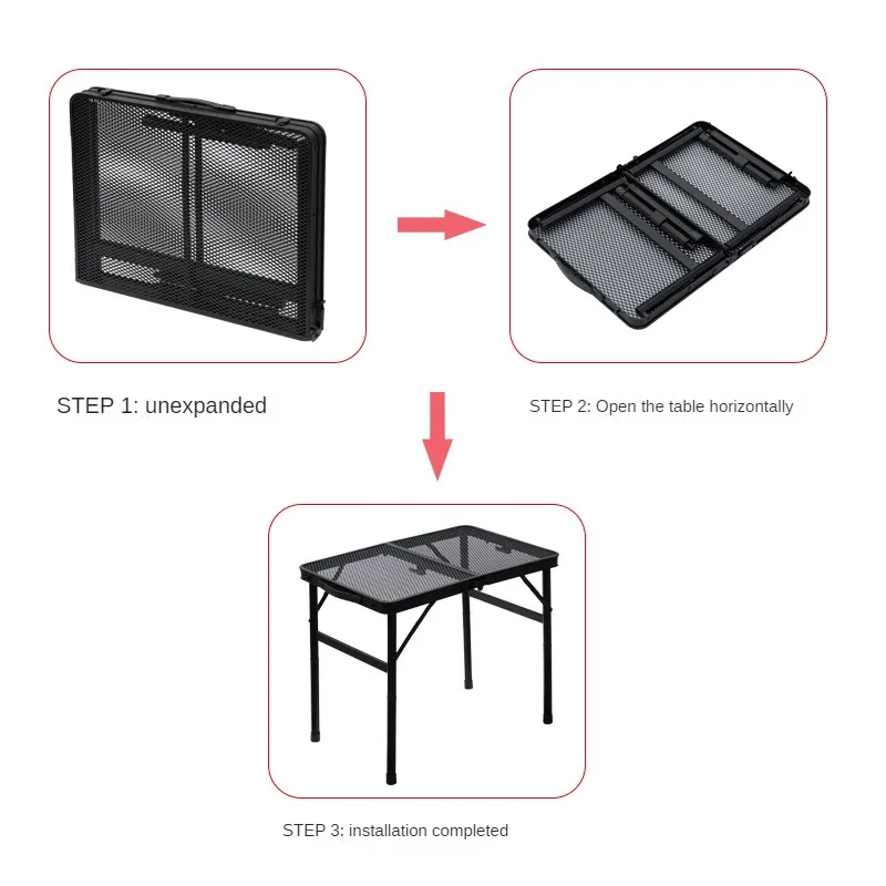 Aluminum Alloy Mesh Outdoor Folding Table Portable Camping Table Ultra Light Aluminum Alloy Picnic Camping Folding Table