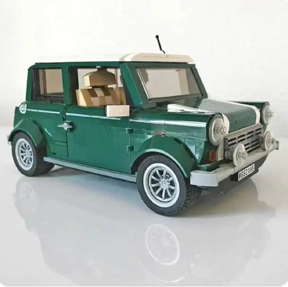 Green MINI Cooper MK VII Car Building Blocks Bricks Compatible 10242 Birthday Christmas Gift Automobile Model Toys