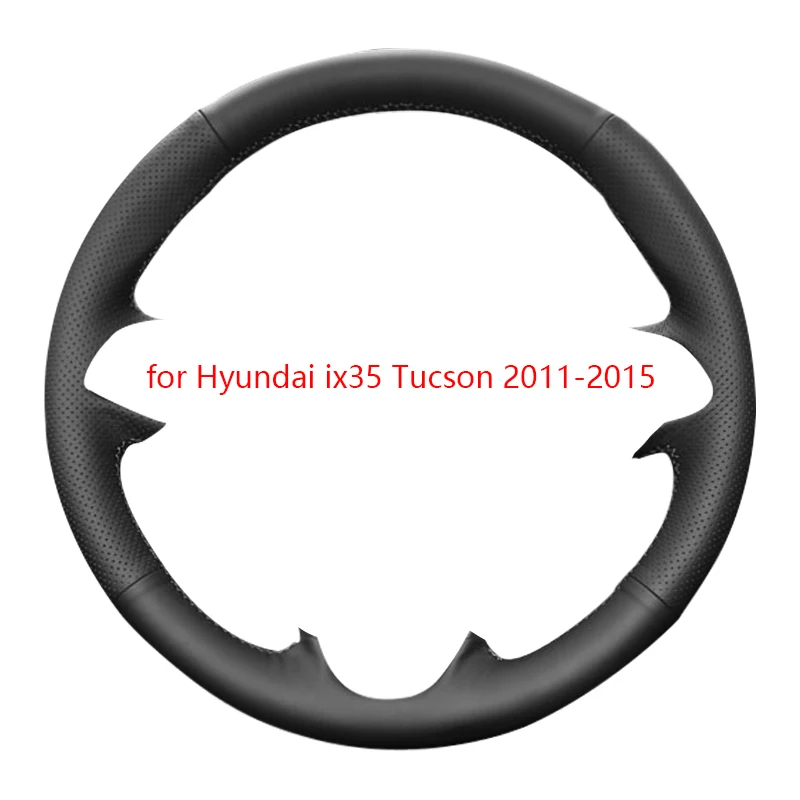 Hand-sewn Car Steering Wheel Cover for Hyundai Ix35 Tucson 2011 2012 2013 2014 2015 Genuine Leather Braid Car Accessories