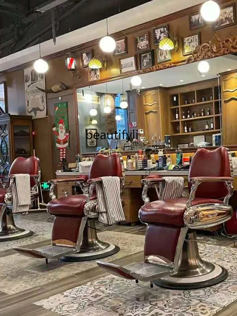 High-End Schoonheidssalon Kapsalon Heren Olie Hoofdstoelen Kapperszaak Scheerstoel