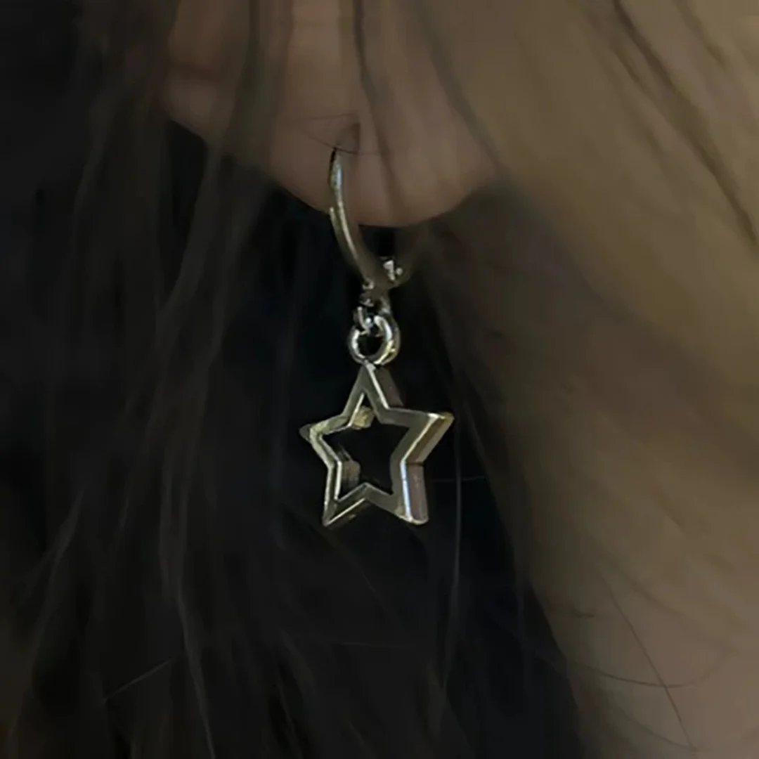 1Pair Mini Star Earrings Trendy Earring Jewelry  Hip-Hop Punk Fashion Personality Earrings For Women Girl Holiday Gift Wholesale