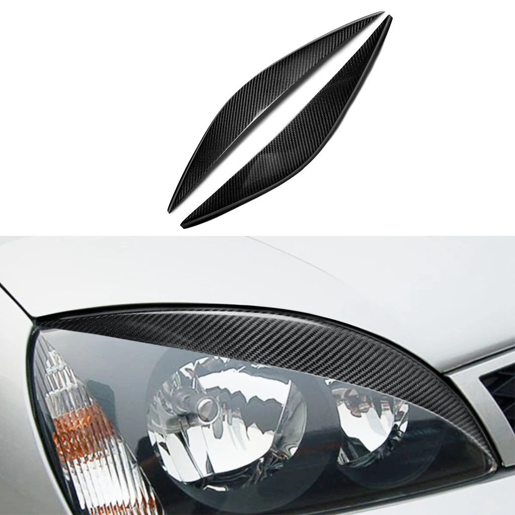 

1pair Real Carbon Fiber Car Headlights Eyebrow Eyelids Trim Cover For Ford Fiesta MK6 2002 2003 2004 2005 Car Accessories