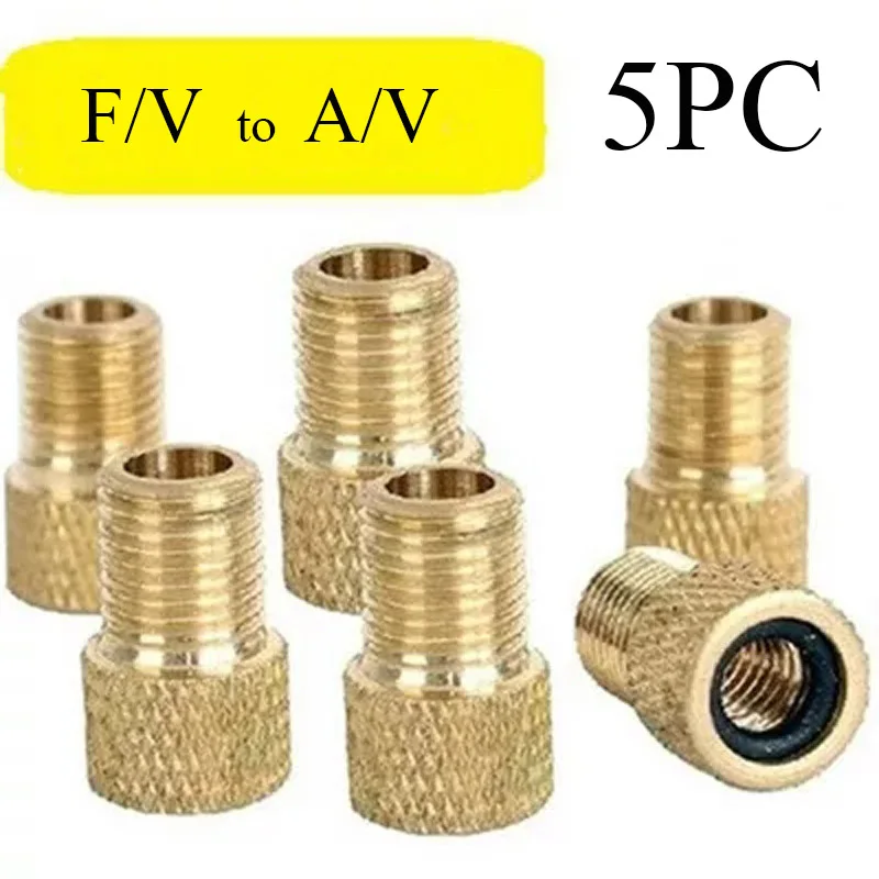 

5PC Bike Tire Valve Converter French Valve Adapter To American Valve F/V To A/V Adapter Presta To Schrader Adapter 1PC