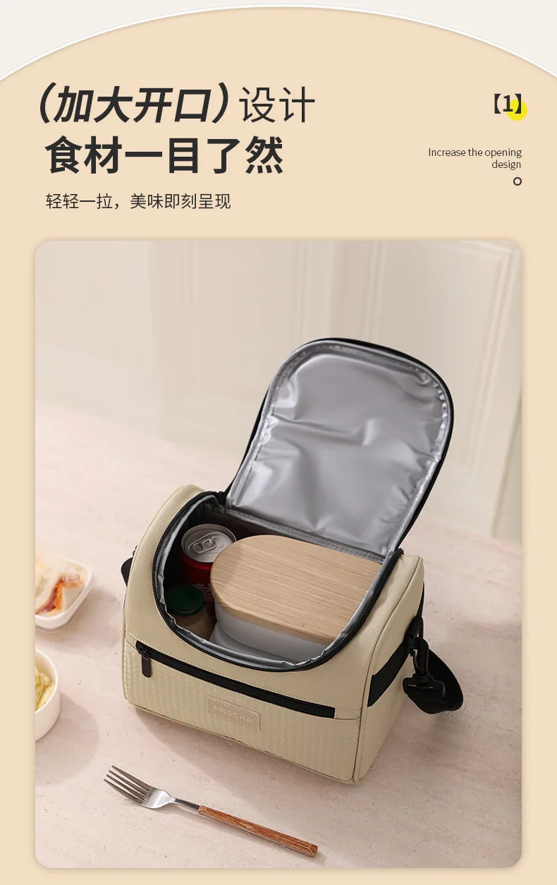 Neue Tragetasche, Kühler, Lunchtaschen, tragbar, für Picknick, Büro, Schule, Isoliertasche mit Schultergurt – Detail 18