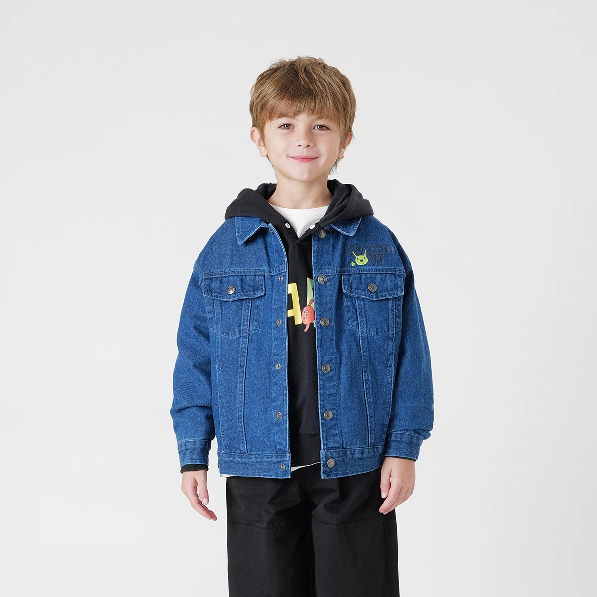 

MARC&JANIE Boys Fun Alien Doodle Cotton Denim Outerwear & Jackets for Autumn 231390