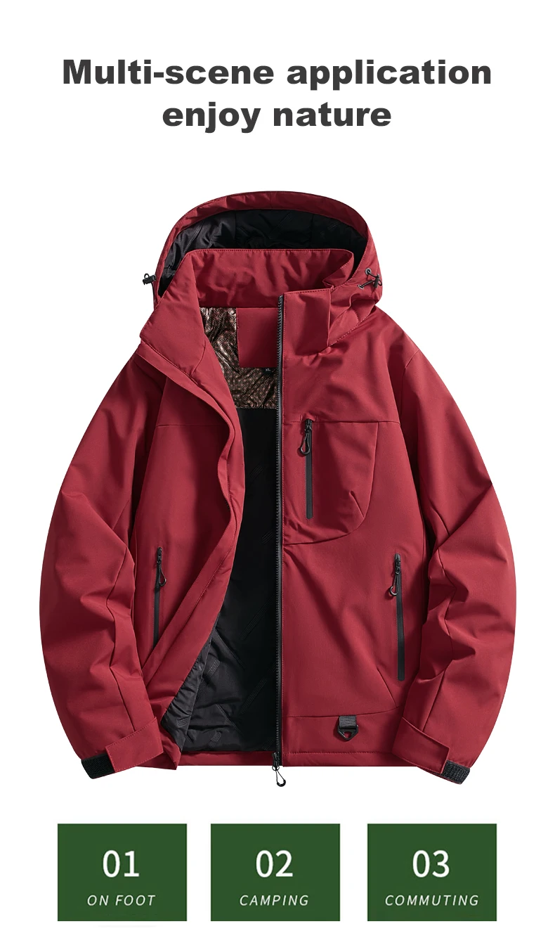 LNGXO Warme Fleecejacke für Damen, wasserdicht, winddicht, Winter-Windjacke, Wandern, Camping, Skifahren, Klettern, Regenmantel, Graphen-Innenseite – Detail 10