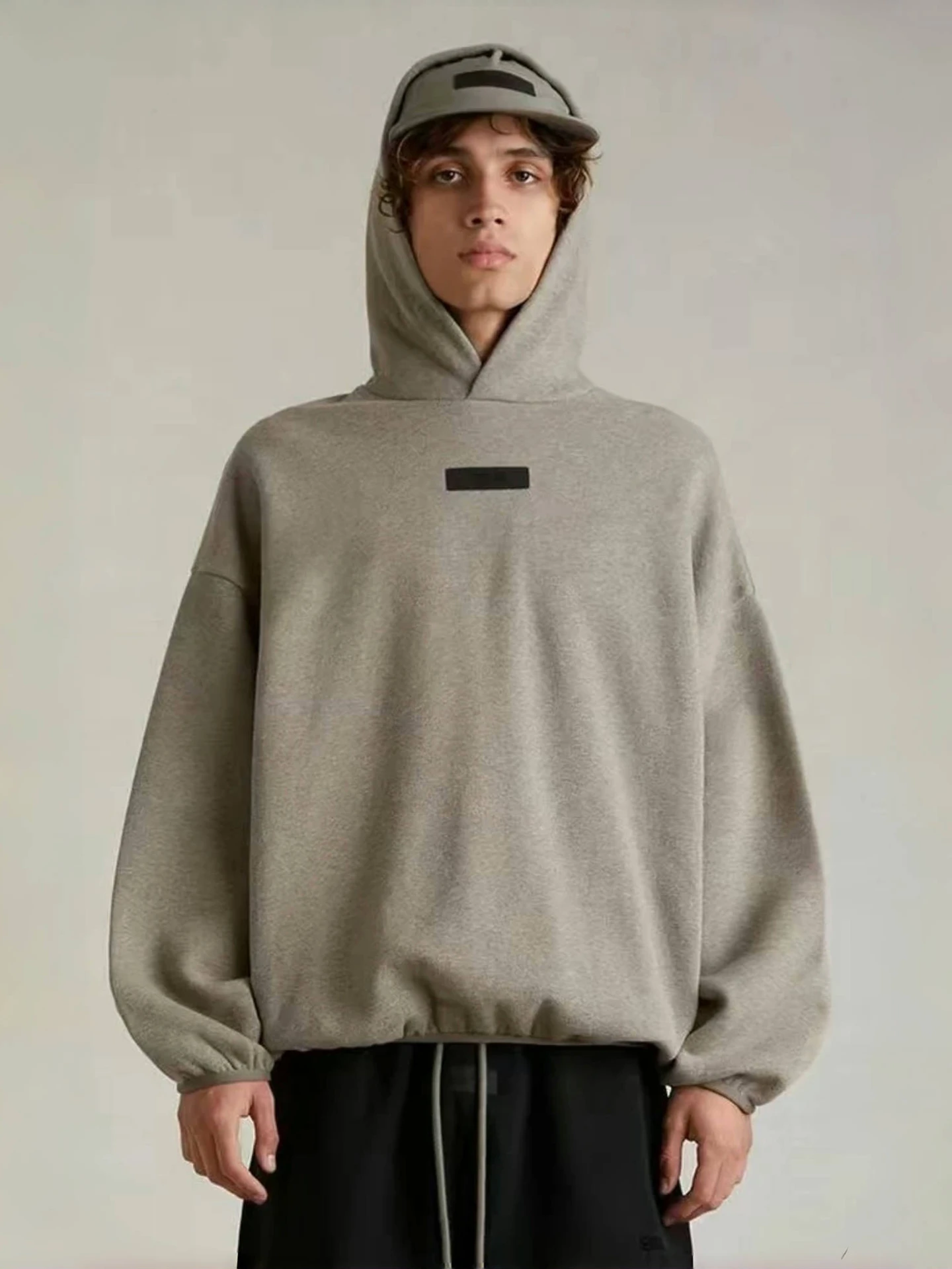 

Autumn Winter Fleece Lined American Style Hoodie Couple Loose Unisex Sweatshirt Youth Trend Cotton Thermal Treatment Long Sle...