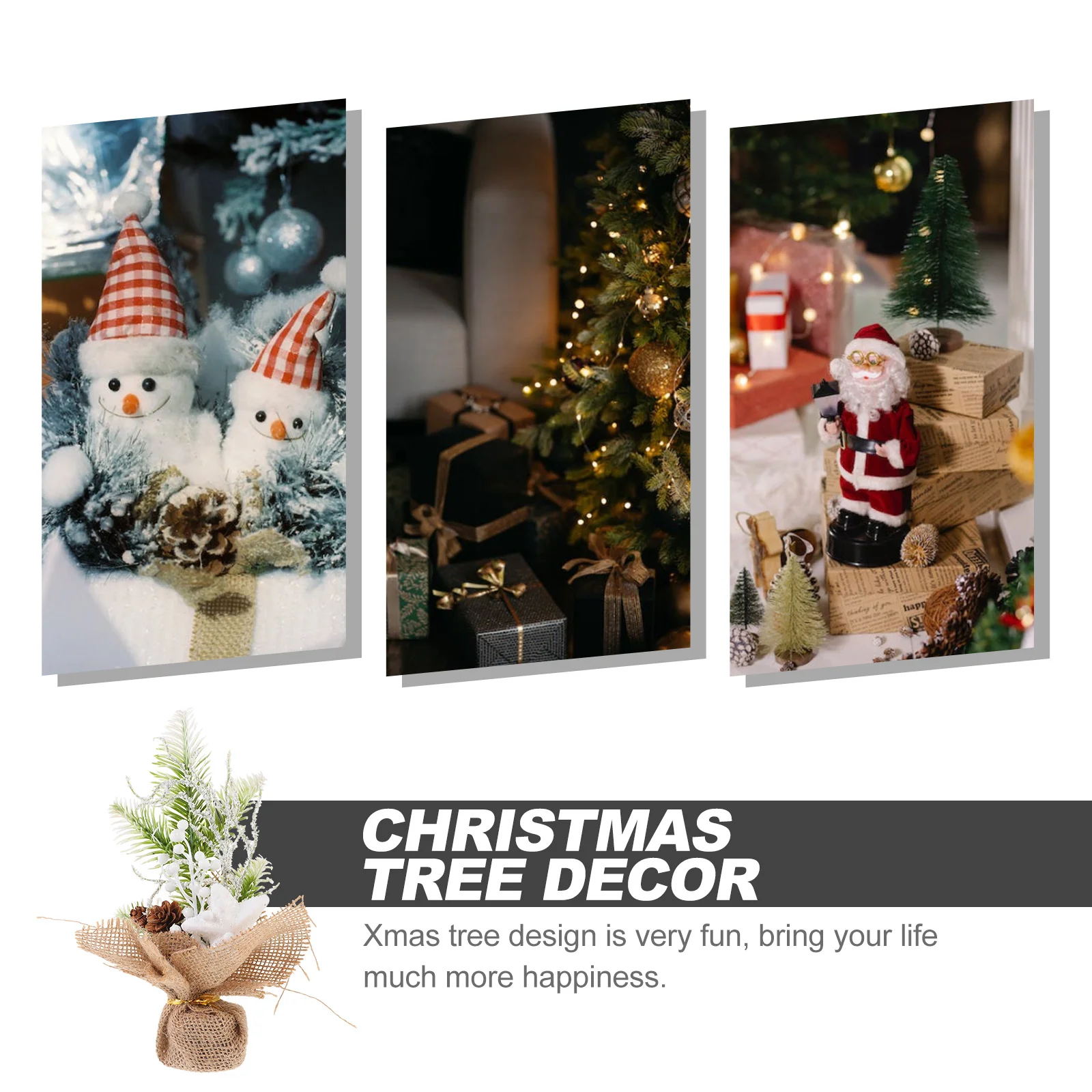 

L Size Burlap Pe Christmas Tree Decor Creative Xmas Tree Ornament Home Living Room Fashion Desktop Decoration Festive Ornament