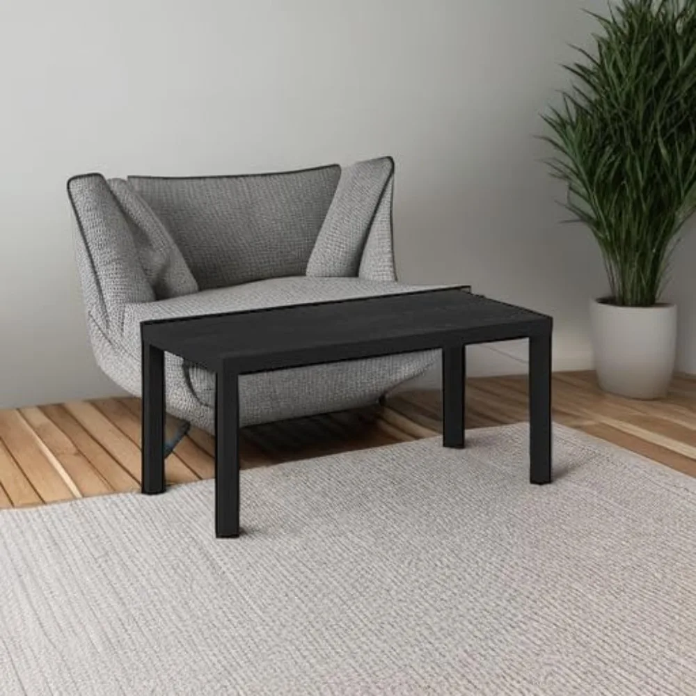 Table basse classique simple pour salon, 38,98 (L) x 17,52 (H) x 18,9 (D) pouces, noir