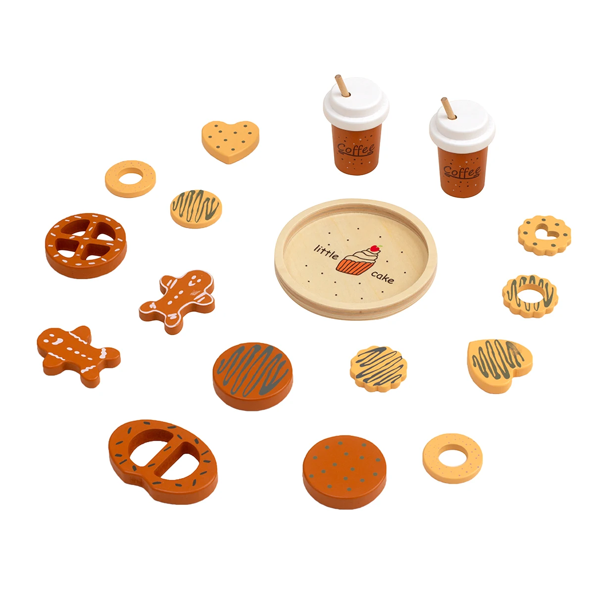 

Wooden Cookie Play Food Set for Kids Kitchen Accessories Food Toys Pretend Play Slice and Bake Gift Toddler Learning Toys