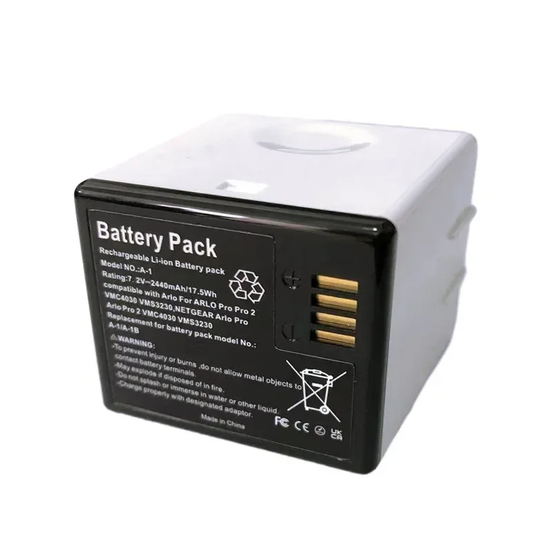 New High Quality Replacement Battery 2440mAh A-1 for ARLO PRO /PRO 2 Security Camera VMA4400 VMS4230P NETGEAR Camera Batteries