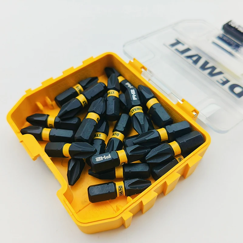 DEWALT DT70555T 25PCS FLEXTORQ PH2 25mm Imapct Drill Bits Black Sets With Small Tough Case For Power Screwdriver