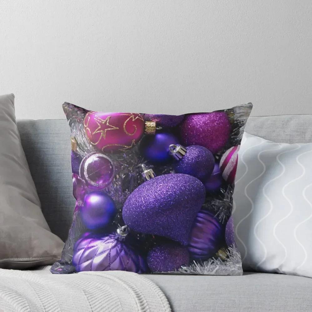 Purple Christmas Ornaments Throw Pillow Decorative pillow case Christmas Covers For Cushions pillow