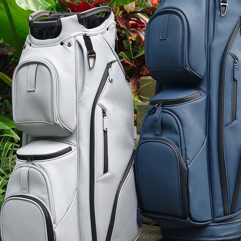 ASL Golf 14 Way Divider Waterproof PU Leather Professional Custom Logo Name Golf Cart Bag