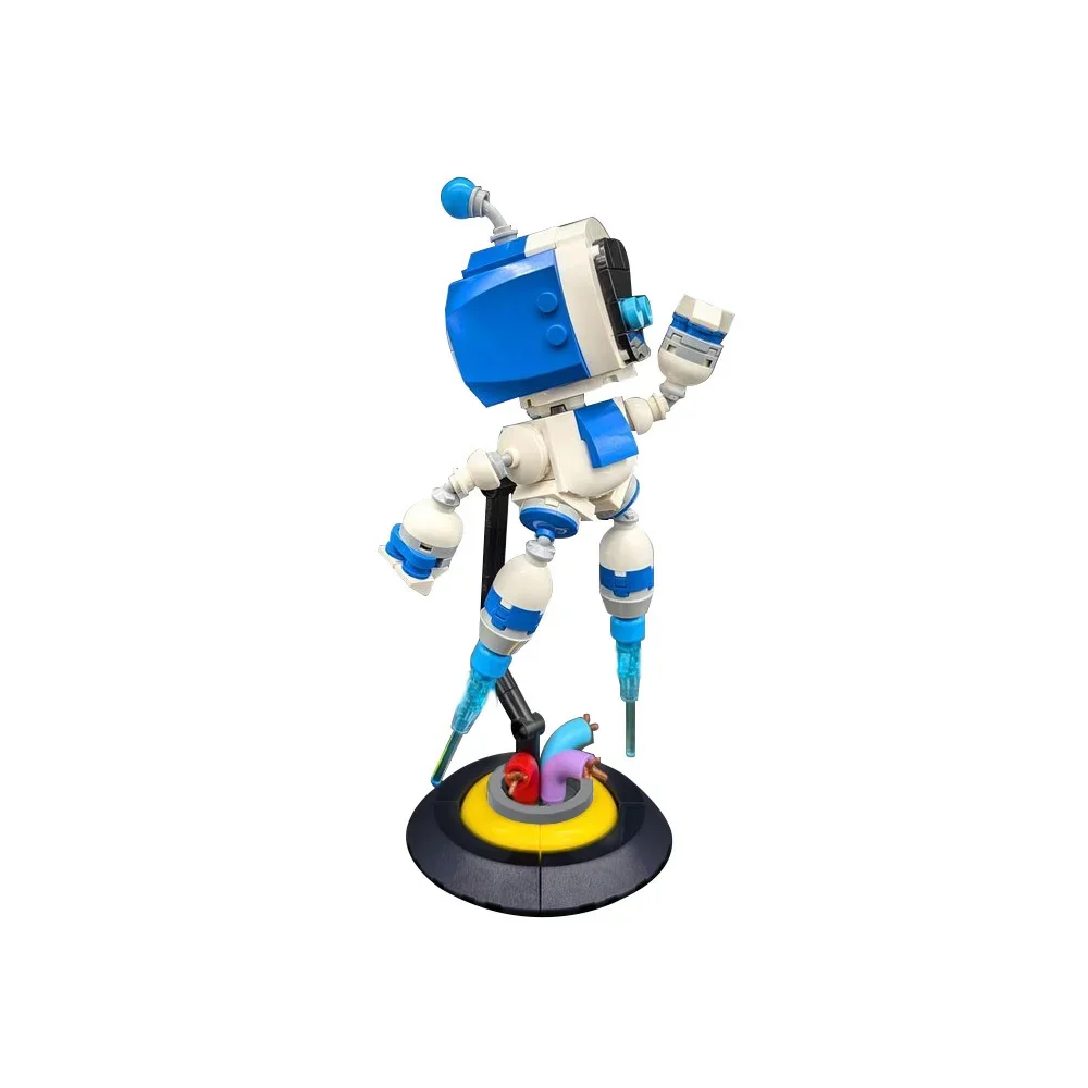 MOC Astro Bot Modell Bausteine Cosmic Adventure Spiel Figur Rettungs Schatzsuche Roboter Montage Ziegel Spielzeug DIY Idee Geschenk