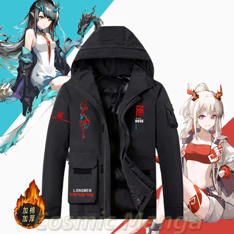 

Halloween Arknights Dusk Cosplay Winter Long Sleeve cotton-padded jacket Coat Hoodie Top Costume Game Jacket Cotton Unisex