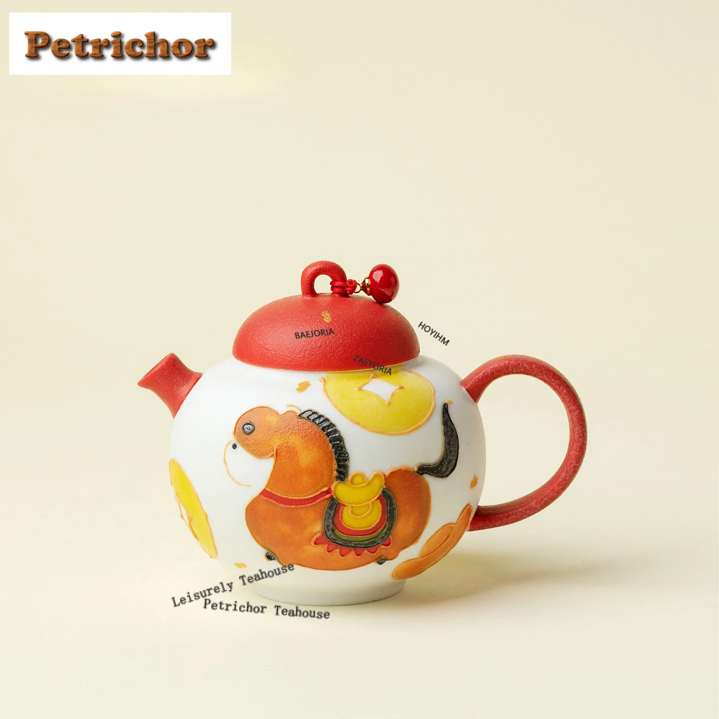 

Чайник керамический круглый 145 мл с фигурой лошади, креативный заварочный чайник-инфузор, чайник для заваривания чая с отверстием для заварки, аксессуары для сервировки стола