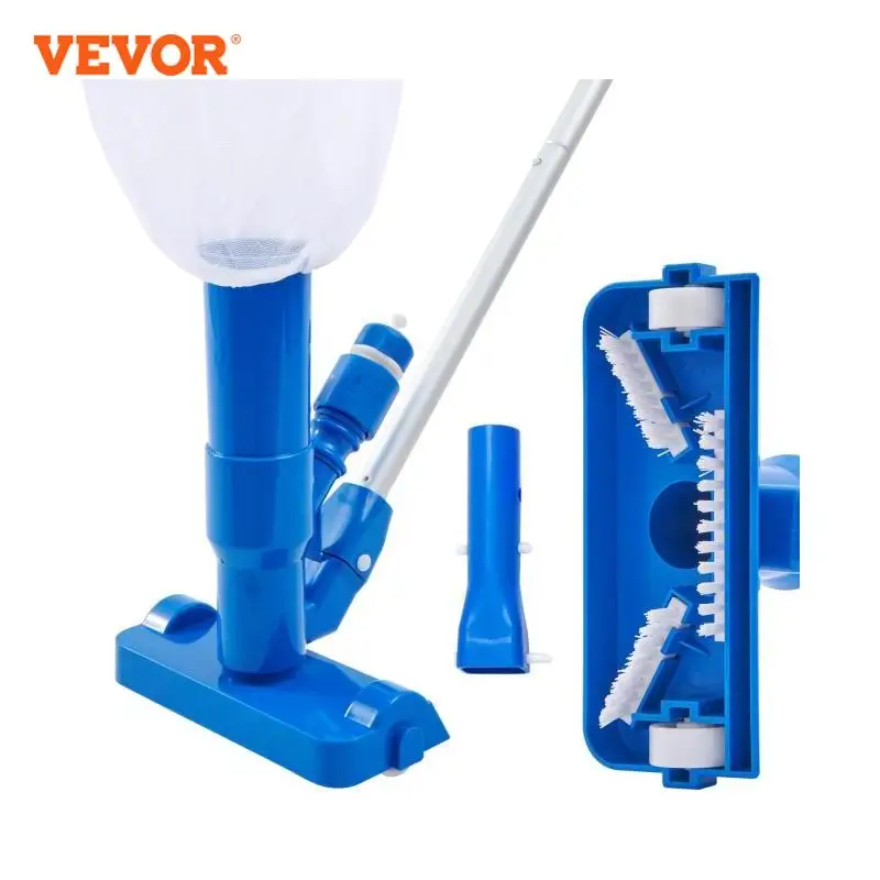 VEVOR 6-Piece Pool Vacuum Cleaner with 1425 mm Assembled Telescopic Rod ABS Pool Floor Cleaner Vacuum Brush Cleaner for Pool