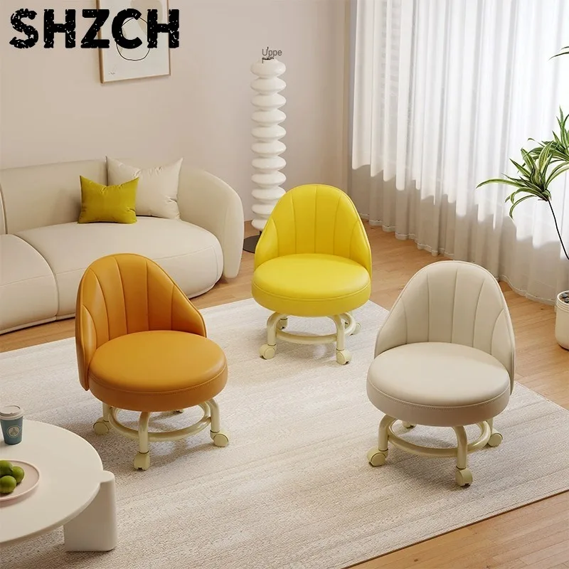 Household with wheel pulley low door change shoes small mobile backrest children small chair backrest
