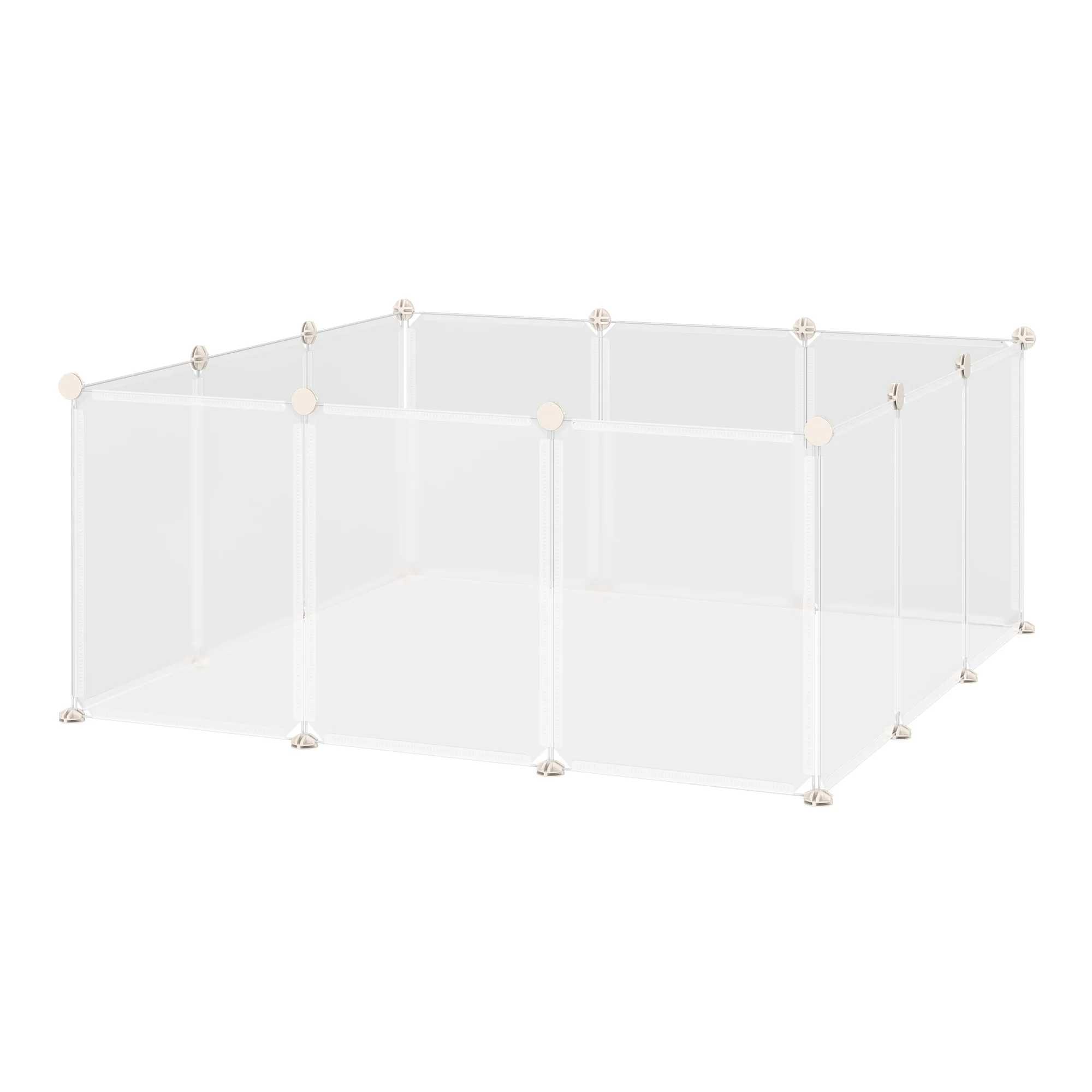 Clôture modulaire en métal Pawhut avec 12 panneaux pour cochons d'inde et chiots