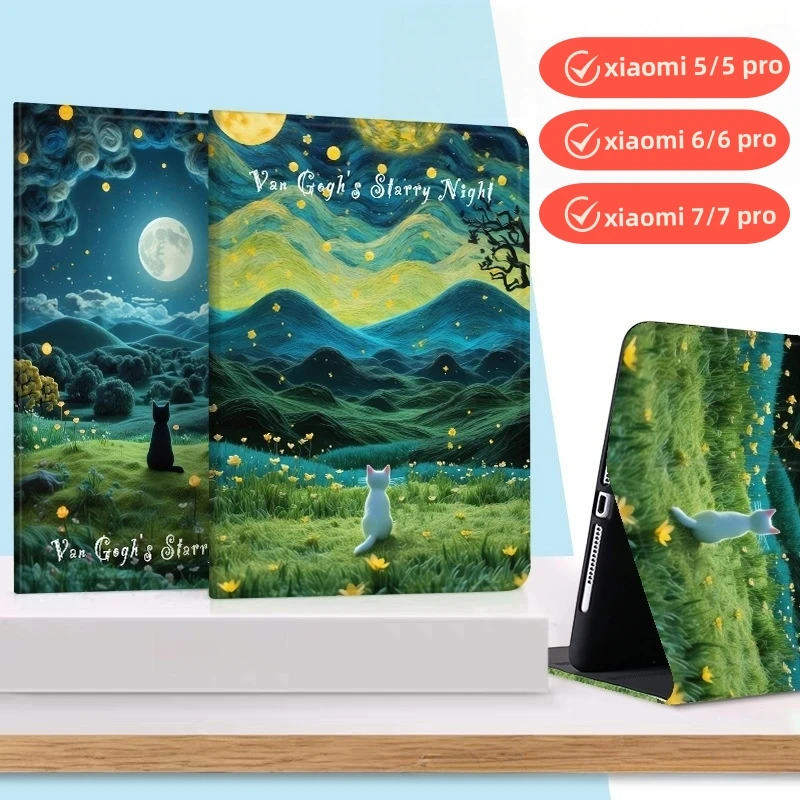 Para xiaomi pad 5 6 pro caso 11in pu livro flip stand tablet casos 6s pro 12.4in mi pad 7 7 pro 11.2in 2024 para mi pad 5 6 capa