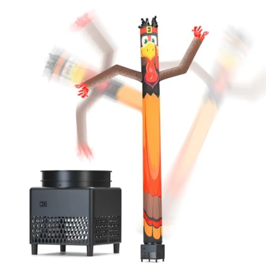 

6Feet Pumpkin Turkey Sky Air Puppet Dancer Inflatable Tube Man with Lights and Built-in Blower - Wacky Waving Wind Flying Danci
