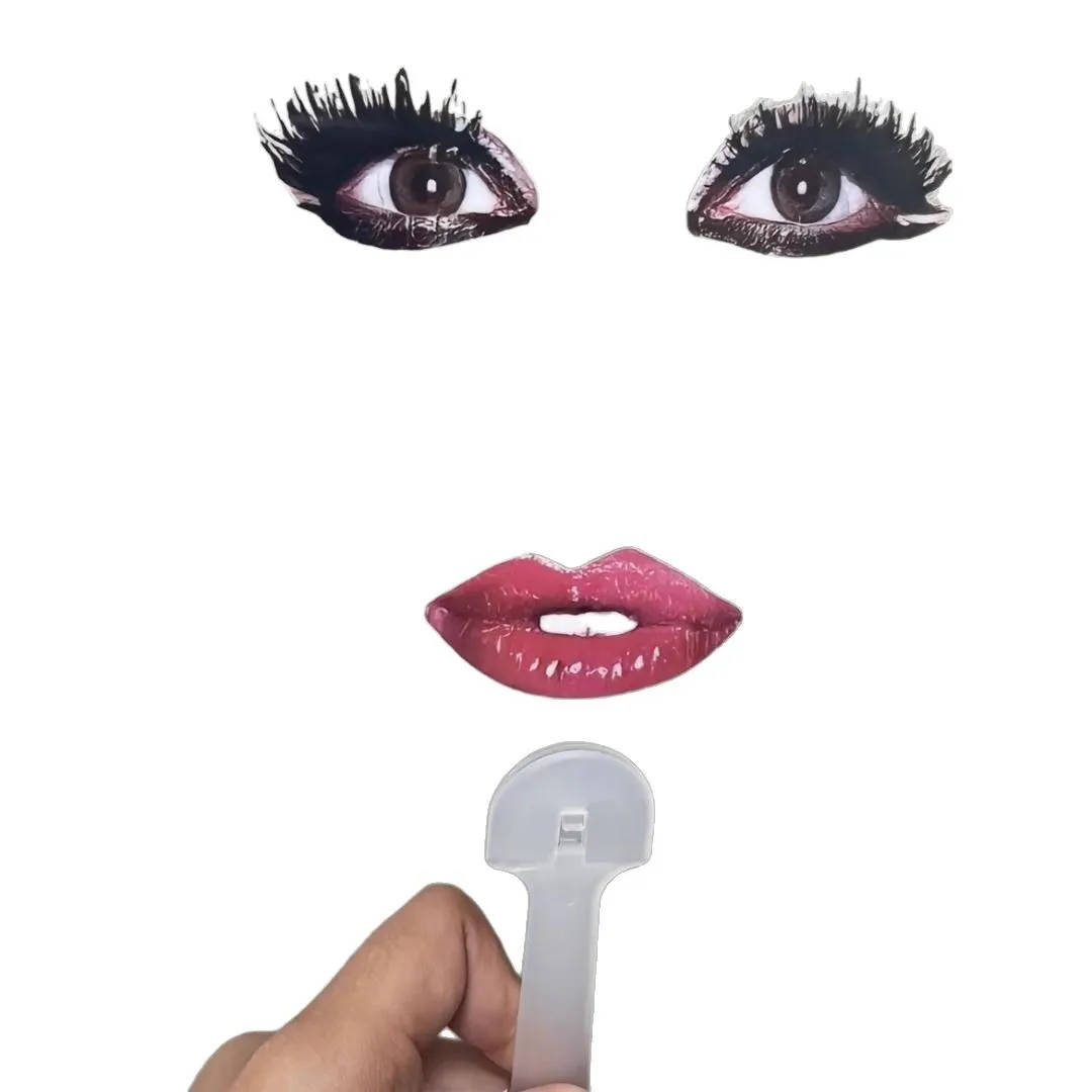 Funny Red Lips Printed Abstract Fan Creative Transparent Spoofs Flaming Red Lips Fan Party Interactive Practical Jokes Props