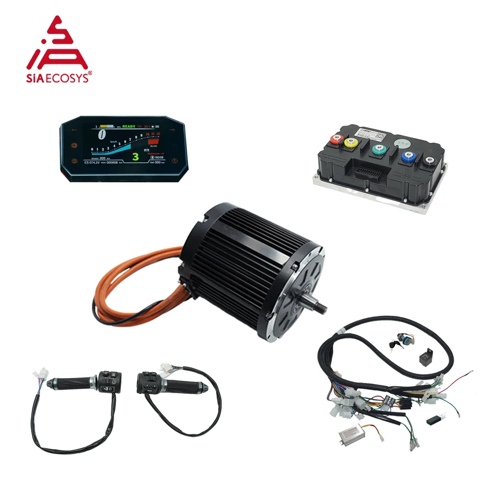 

QSMOTOR 10KW PMSM Hairpin Motor Kits D155A-70 Mid Drive Motor with Controller ND721200B Z6 Throttle and SCJ5066-1 Speedometer