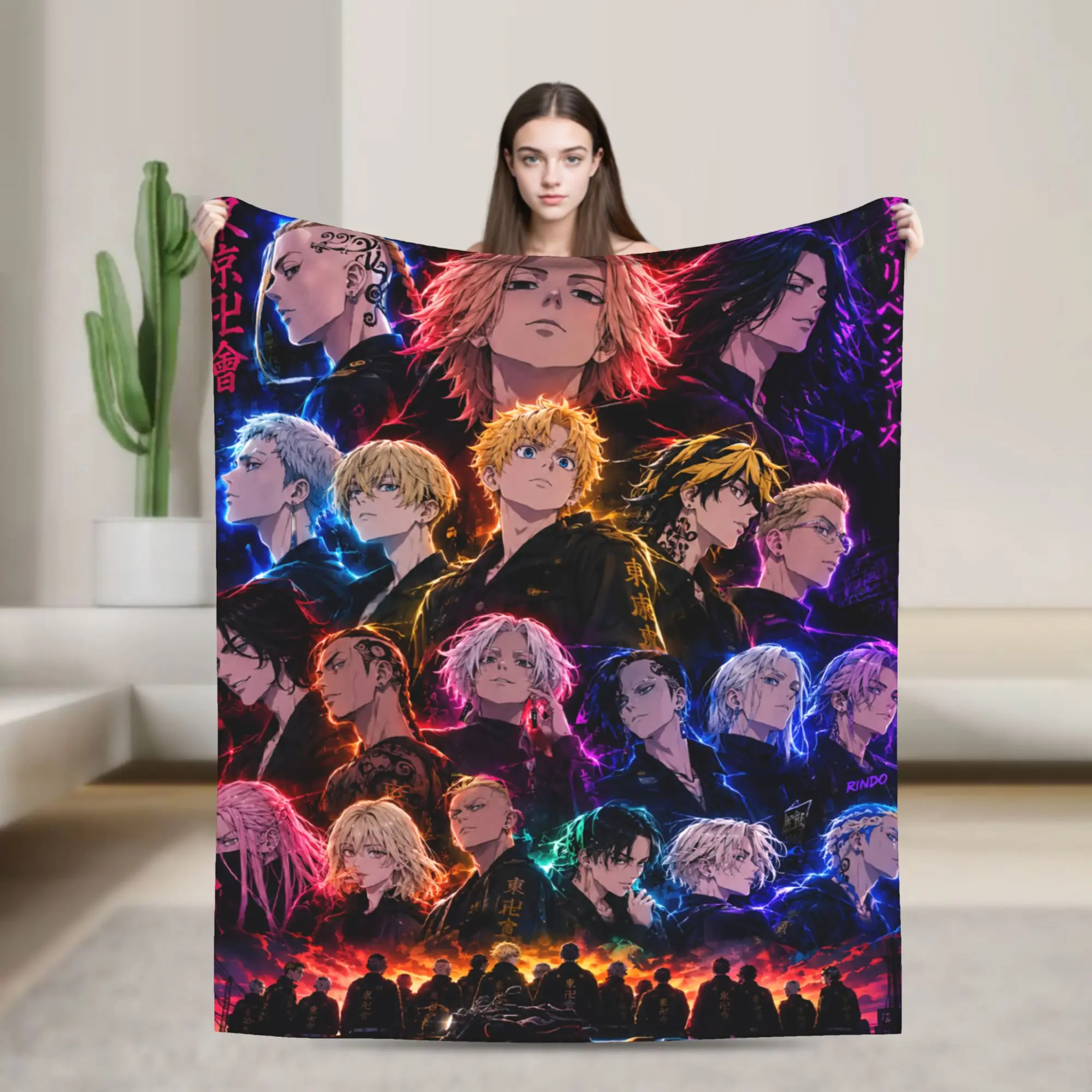 Tokyo Revengers Anime Flannel Throw Blankets Draken Mikey Takemichi Hanagaki Blankets for Home Travel Thin Bedroom Quilt