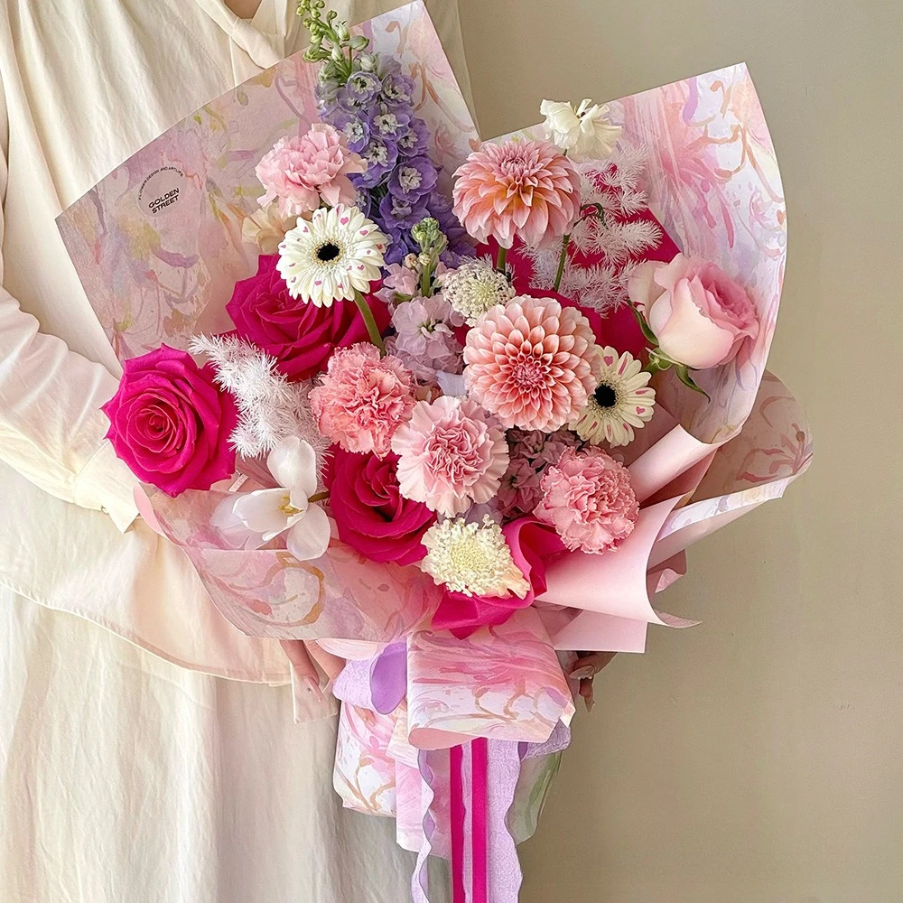 กระดาษห่อดอกไม้สไตล์ภาพวาดสีน้ - Flower Wrap Kraft บทวิจารณ์และราคา