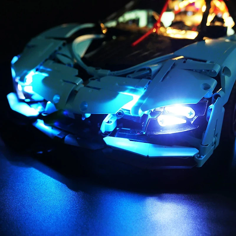 مجموعة إضاءة LED RC DIY لمجموعة مكعبات بناء السيارة الرياضية الفنية LEGO T5011 (إضاءة LED فقط، بدون نموذج كتل)