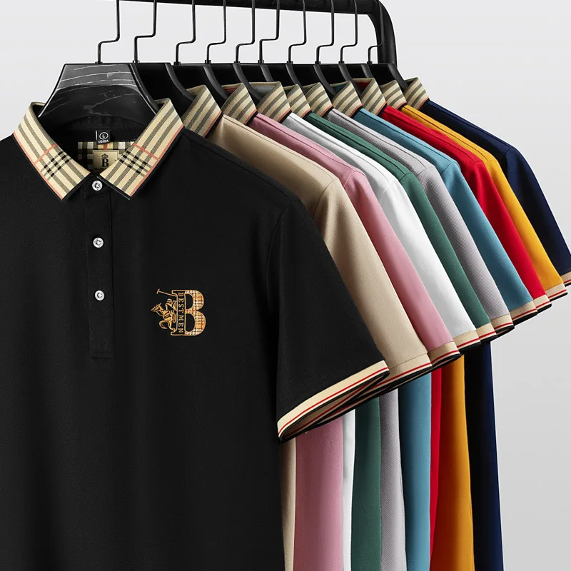 

Minglu Cotton Summer Men's Polo Shirts High Quality Solid Color Short Sleeve Turn Down Collar Embroidery Casual Male Tees 4XL