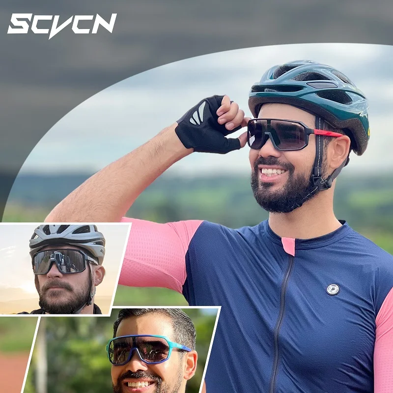 Photochromic Men\'s UV400 Cycling Sunglasses Women Sports Running Eyewear for Men Glasses Road Mountain Bike Bicycle Goggles