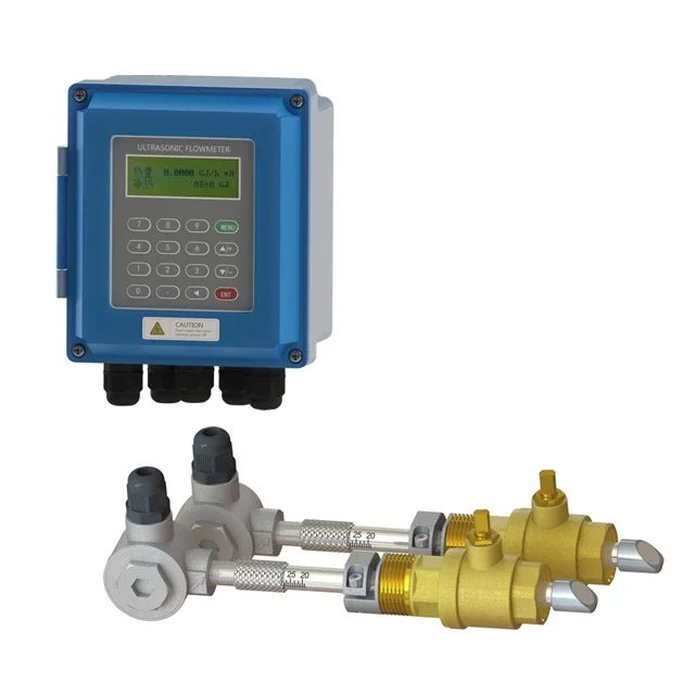 Taijia fixed clamp-on flow meter ultrasonic digital water flow meter flowmeter water flow meter with control