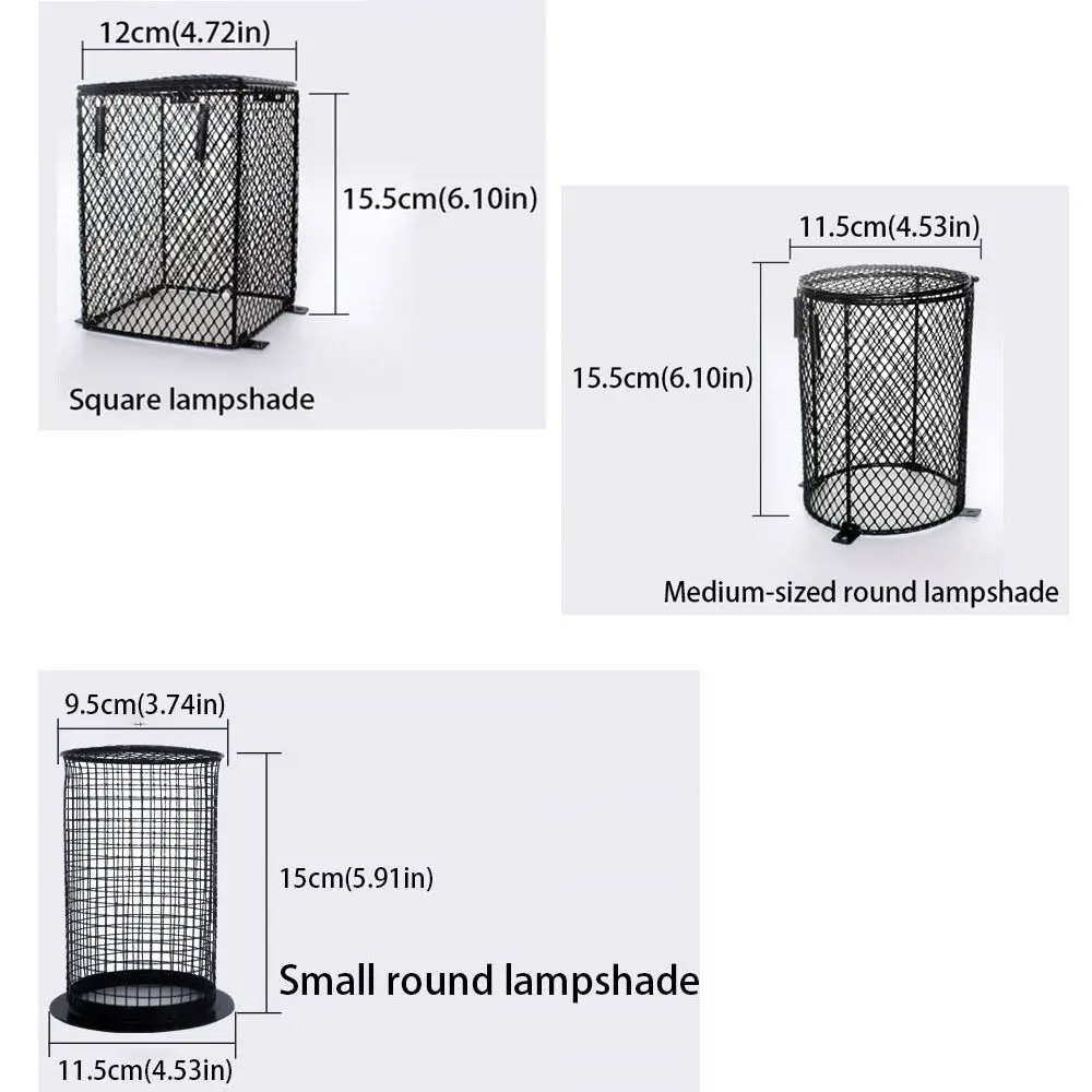 Metal Mesh Heater Guard Iron Mesh Cover Cylinder and Square Lamp Cover Round and Square Shape 4 Screws