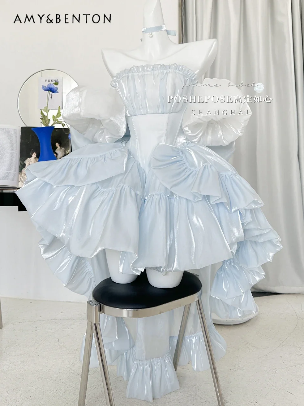 Elegant Graceful Princess Dress Sweet Cute Three-Dimensional Bow Ruffles Strapless Ball Gown Dresses Kawaii Sexy Mini Dress