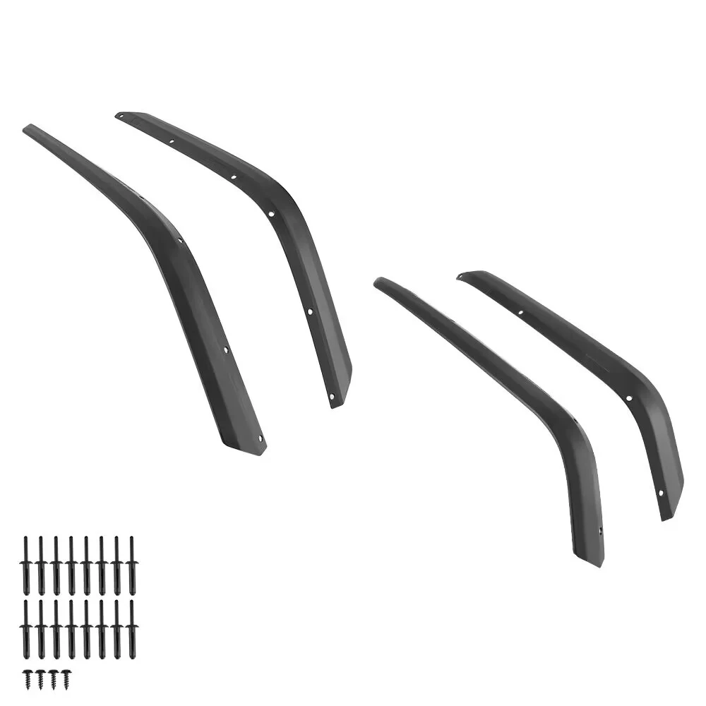 

Fender fares 4-Piece Fender Flares Trim Set Widen the small wheel arch by 5cm Black, with Mounting Hardware for Jeep for wrangl