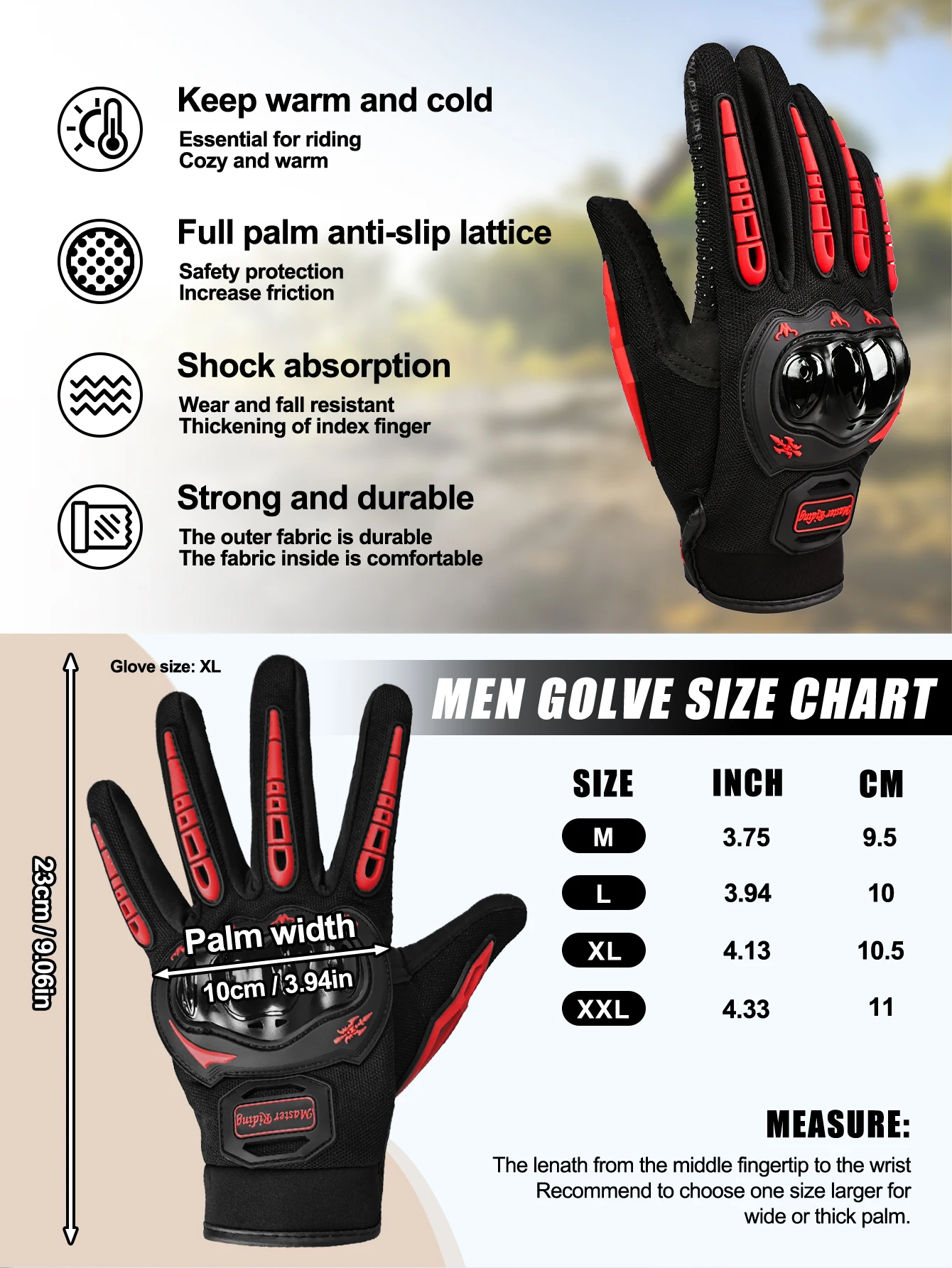 Winter Thermal Full Finger Motorcycle Gloves Non-slip Wear-resistant Motocross Racing Gloves Touch Screen Warm Moto Biker Gloves