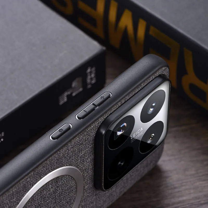 For Xiaomi 15,15 Pro Case Magnetic TPU +PC Anti-slip Ultra Thin Woven Textile Cloth Pattern Cover for Xiaomi Mi 15 image 3