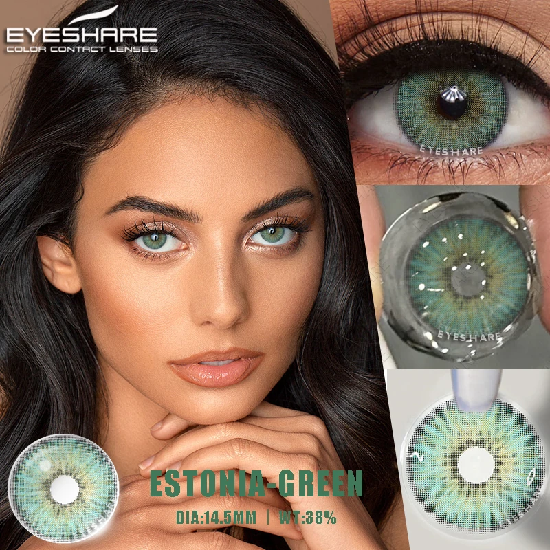 EYESHARE 1 Pair Color Contact Lenses for Eyes Blue Eye Color Lenses Natural Colored Pupils for Eyes Green Contacts Gray Lenses