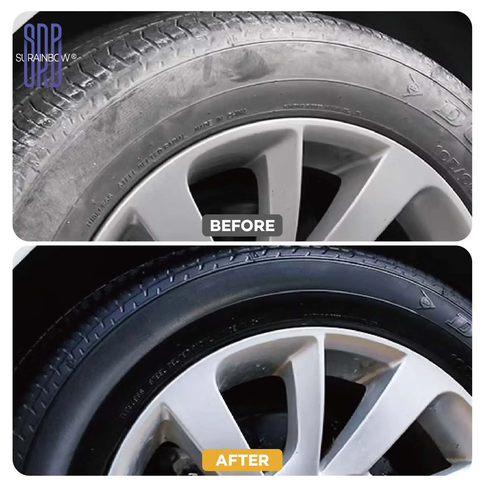 Car Tire Shine Gel and Conditioner, Oil Based Tire Gel, SIO2 & Black Dye Infused,No Sling Formula. Enhances Tires Color & Finish view 5
