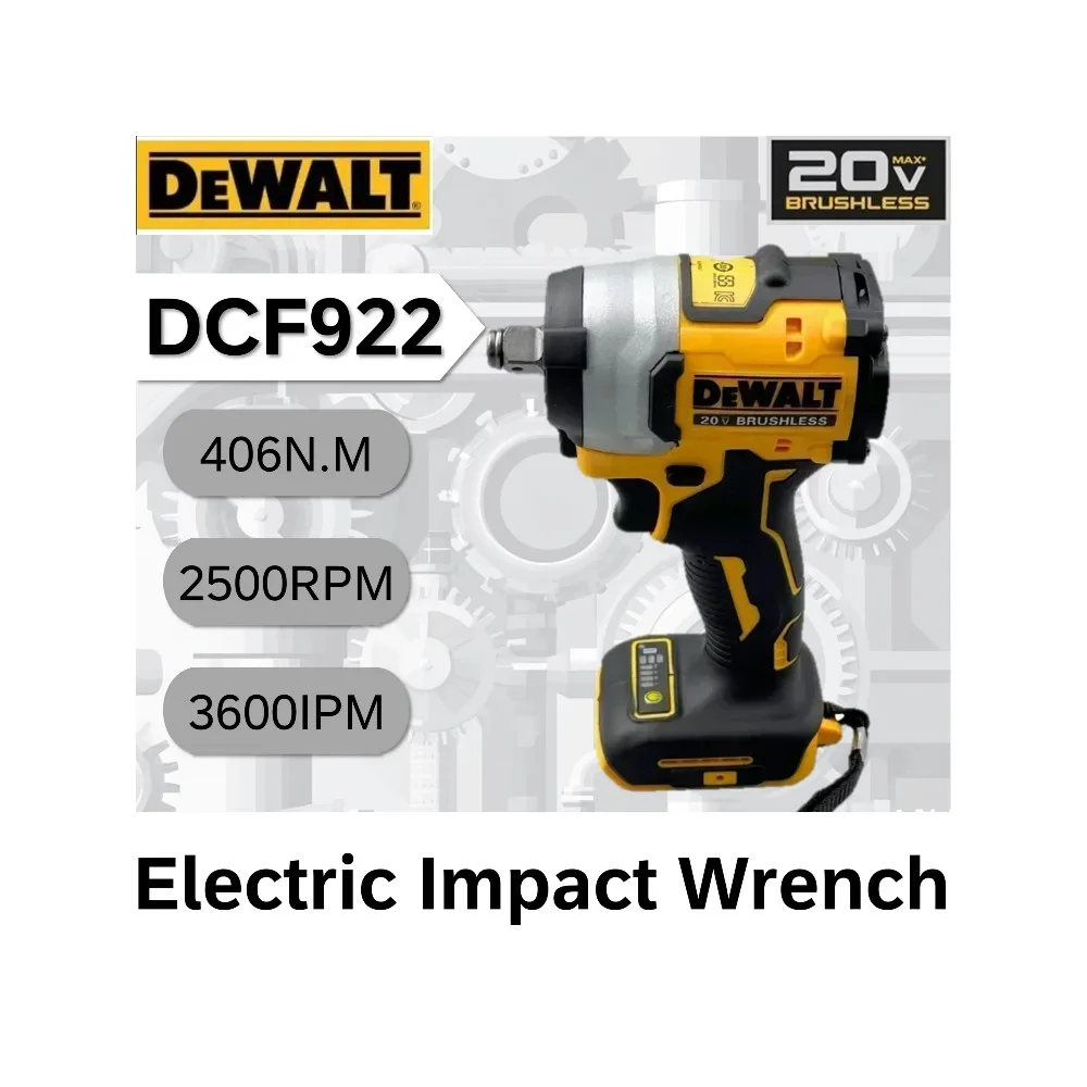 

Ударный гайковерт DEWALT DCF922, бесщеточный, 20В, аккумуляторный, высокий крутящий момент 610 Н·м, с регулируемой скоростью, перезаряжаемый, для авторемонта