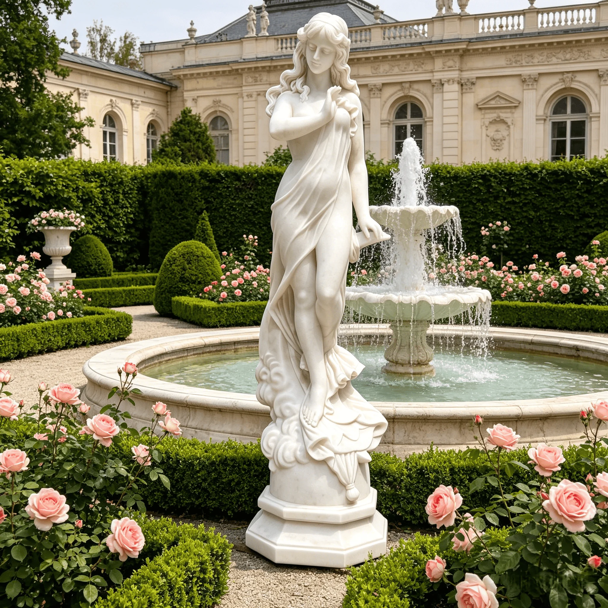 Customized Outdoor White Marble Garden Guardian Life Size Marble Angel Sculpture