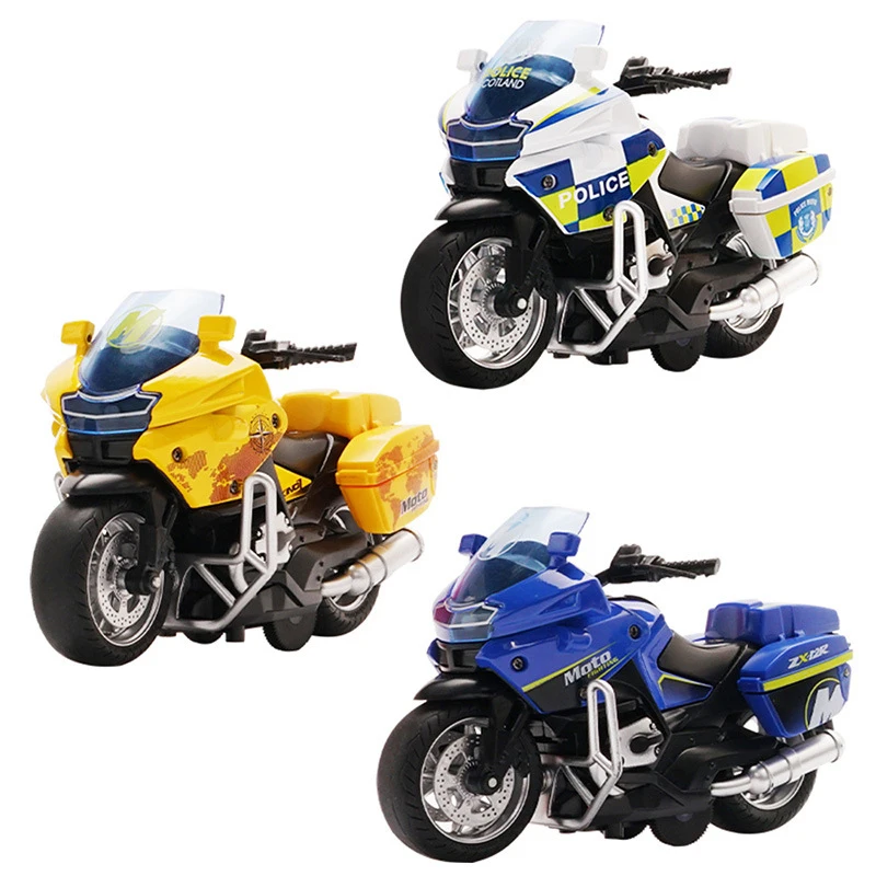 

1: 14 Simulated Men's Motorcycle Racing Alloy Pull Back 4D Model Children's Sound Light Toys Birthday Christmas Gifts for Kids