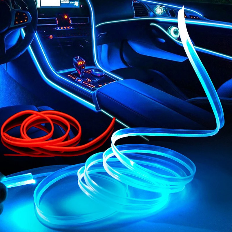 Car Interior LED Lights with Flexible Neon Lights with USB Switch 5V Wire Control 12V Hot Style Ambient LED Lights LED Cool