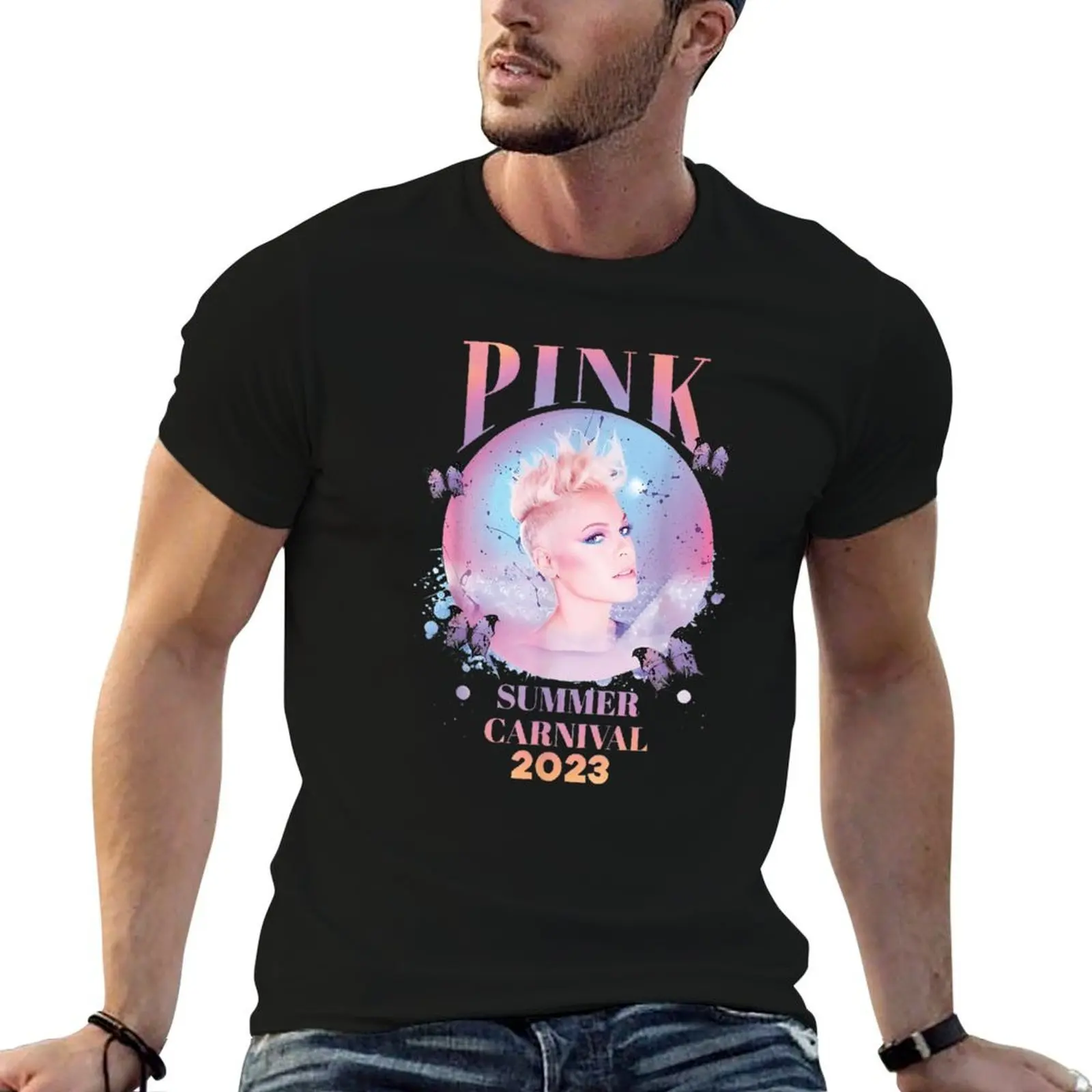 

Pi n k P!_nk P nk , Summer Tour T-Shirt t shirt for man 100 percent cotton man tshirt T-Shirt