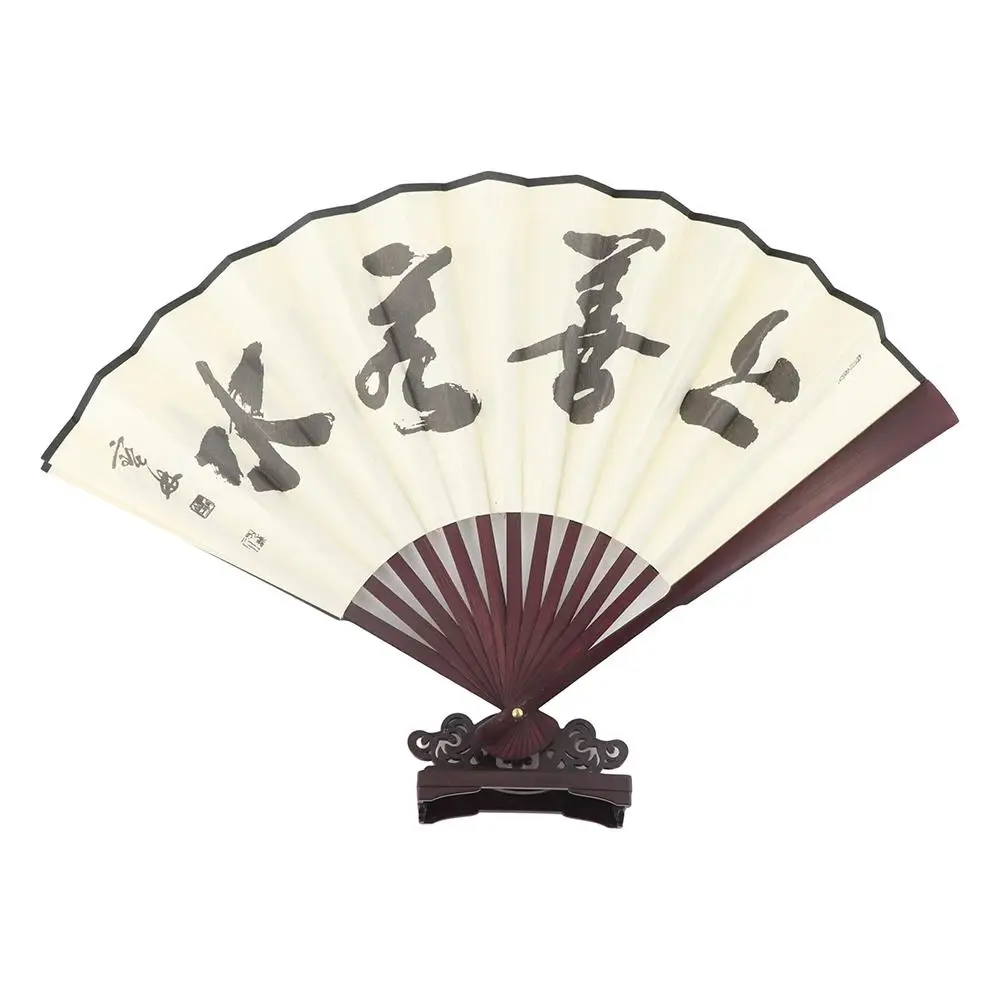 Bamboo 1Pc Men Pocket Summer Gift Chinese Style Photo Prop Tool Home Decoration Fan Crafts Folding Fan Handle Hand Fan